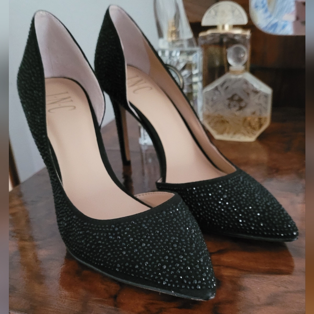 INC new black stilettos sparkle size 8